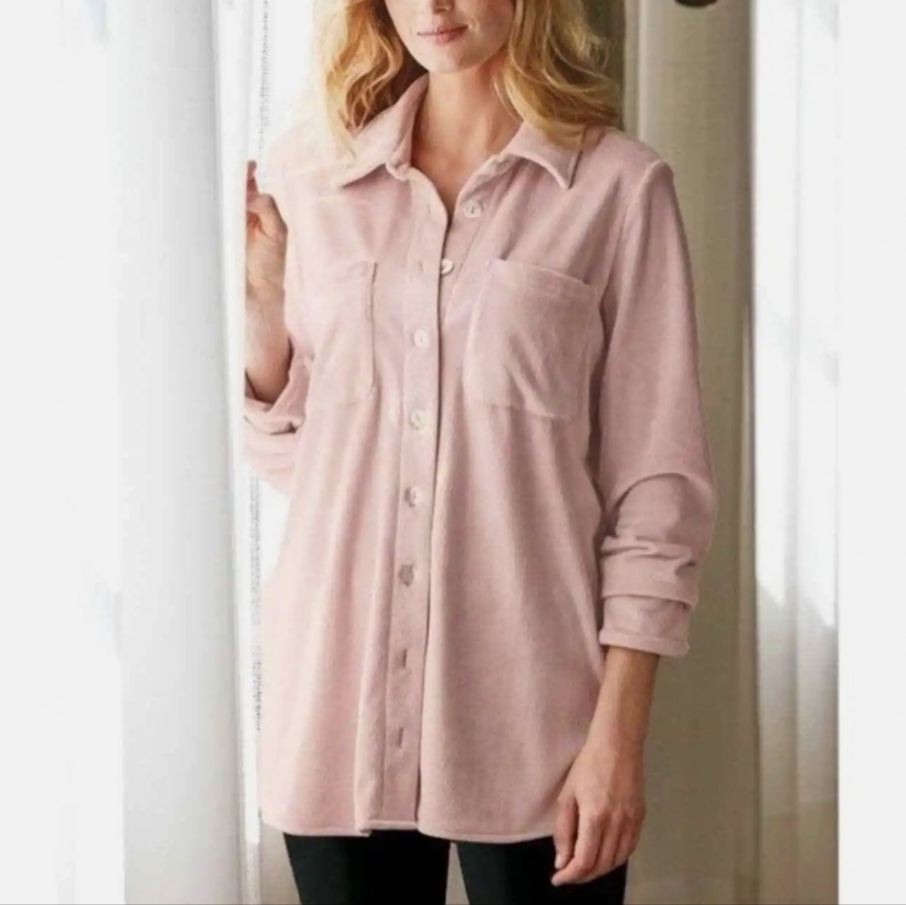 Soft Surroundings The Old Softy Shirt Shacket Button Up